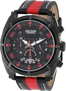 Megir watch for men -black/red- ml2076g-bk-1