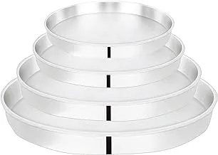 Eldahan pizza pan set, 4 pieces - silver