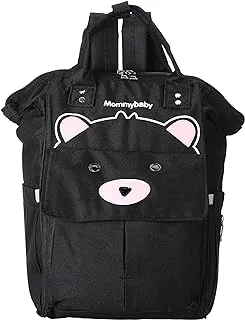 Mommy Baby Baby Diaper for Unisex printed bear Backpack-Black