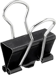 Ding Li DL.0005 Metal Binder Clips, 19 mm - 12 Pieces - Black and Silver