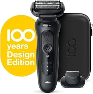 Braun Series 5 MBS5 Wet & Dry Electric Shaver, SensoFlex, AutoSense, Travel Kit, Black - Braun Max 100 Years Limited Edition