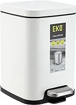 Eko stainless steel anti-fingerprint bin, 6 liter - white