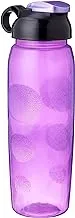 Plastic water bottle with lid, 750 ml - purple and black