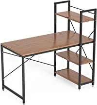 Home gallery Computer desk 120 cm with 4 storage shelves brown