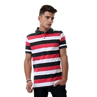 Andora Cotton Short Sleeves Striped Regular-Fit Polo Shirt for Men