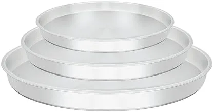 Eldahan Pizza Pan Set, 3 Pieces - Silver (26-28-30)