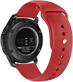 Generic حزام رياضي متوافق مع Gear S3 Frontier / Classic Watch Band 22mm ، سوار ساعة بديل من السيليكون الناعم متوافق مع Samsung Gear S3 و Galaxy Watch 46mm ، أحمر