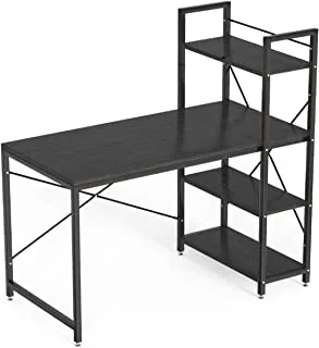 Home gallery Computer desk 120 cm with 4 storage shelves black