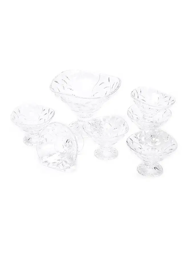 RCR 7-Piece Laurus Fruit Bowl Clear 36cm