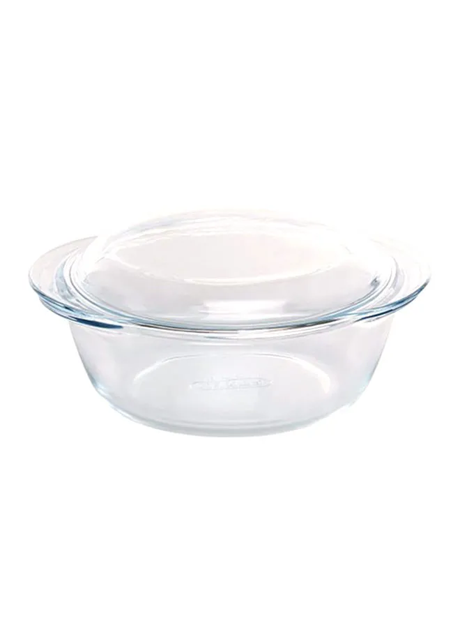 PYREX Essentials Round Casserole With Lid Clear 3Liters