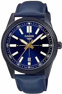 Casio Watch for Men MTP-VD02BL-2EUDF Analog Leather Band Blue