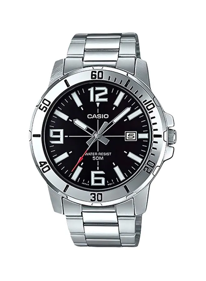 CASIO Men's Water Resistant Analog Watch MTP-VD01D-1BVUDF - 45 mm - Silver