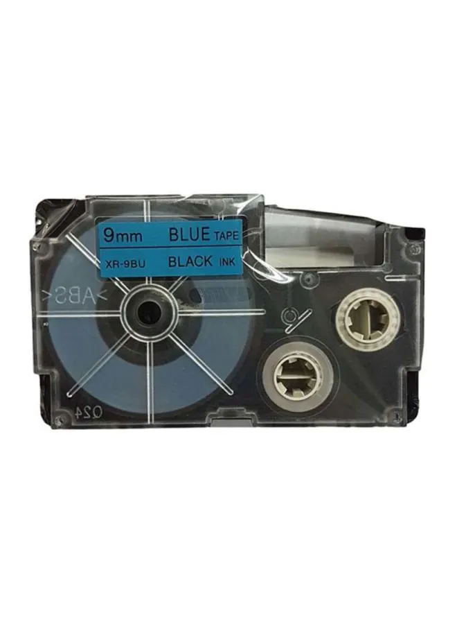 CASIO Label Printer Ink On Blue Tape Black