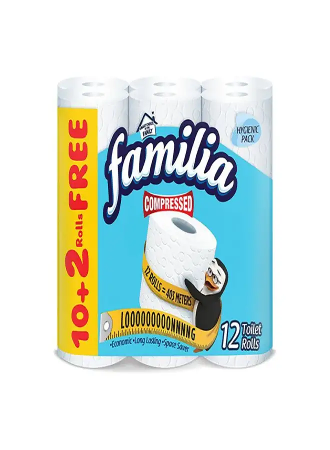 Familia Compressed Toilet roll - Pack of 12 White