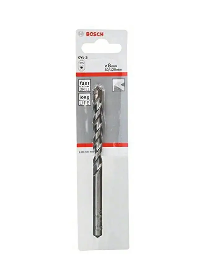 BOSCH Silver Percussion Drill Bit Grey 8mm