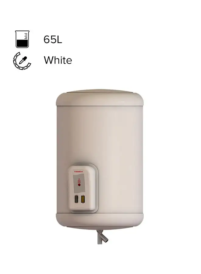 TORNADO Electric Water Heater LED Lamp, 65 Liter - EHA-65TSM-F Off-White