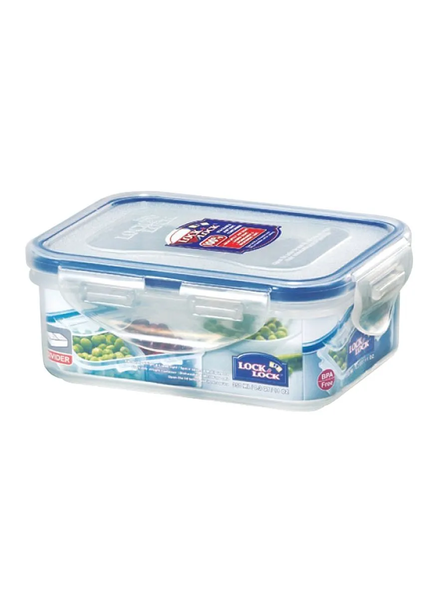 LocknLock Classic Rectangular Short Food Container With Divider Clear 350ml