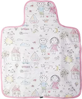 Daliano drawings printed diaper changing mat for girls - multi color