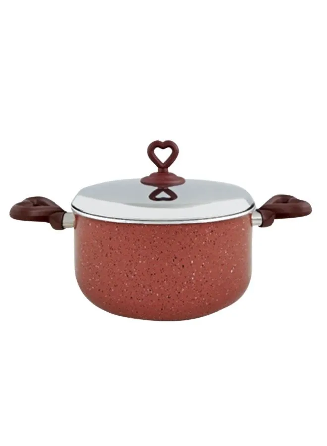 NOUVAL Lovely Hearts Pot With Stainless Steel Lid Red 26cm