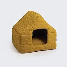 Ariika ziggy pet bed mustard 50w x 40d x 50h suitable for cats & small dogs - material sabia for extra warmth & security