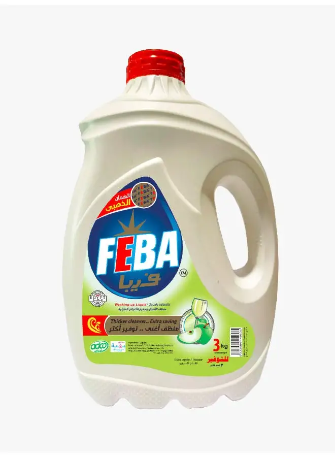 FEBA Liquid Dish Cleaner With Apple Scent 3kg