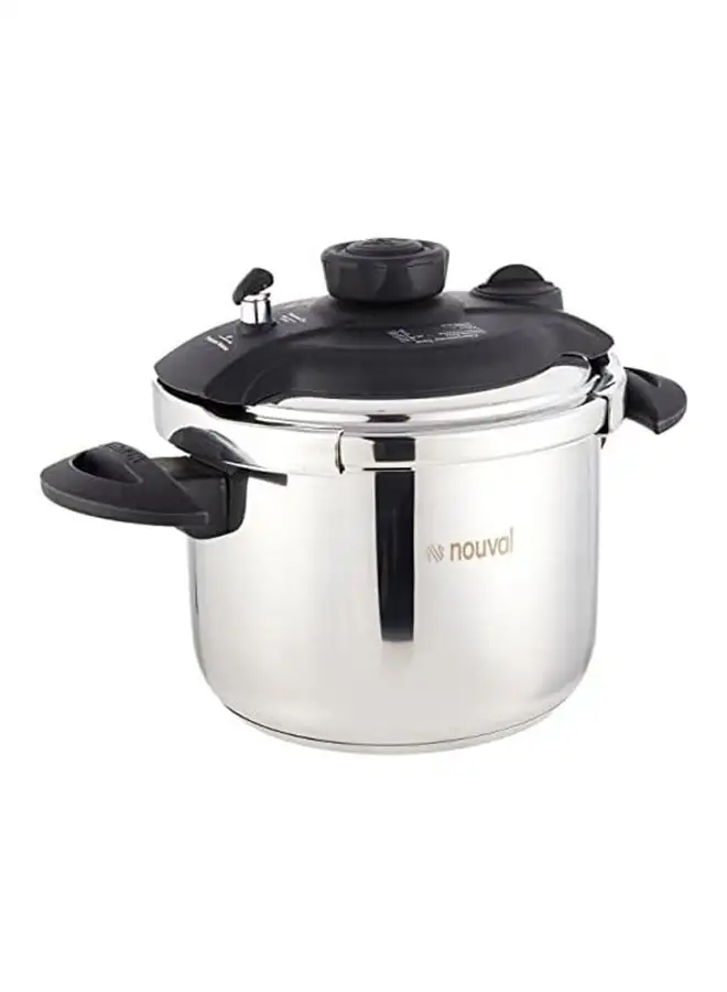 NOUVAL Stainless Steel Pressure Cooker Black 8L. Black