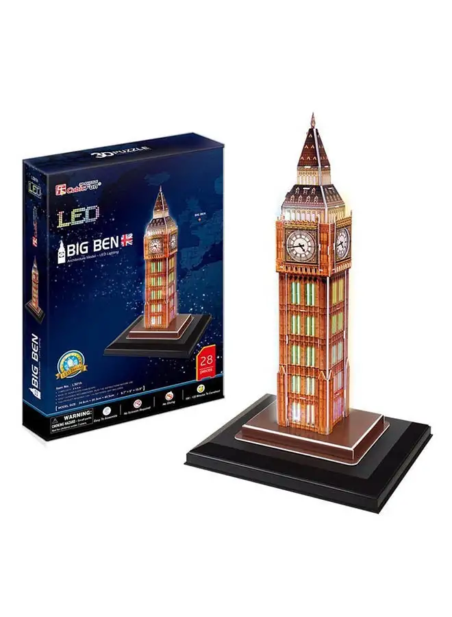 28-Piece LED Big Ben UK 3D Puzzle 40.5cm * 24.8cm * 20.3cm