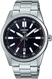 Casio Watch for Men MTP-VD02D-1EUDF Analog Stainless Steel Band Black