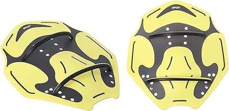 SPURT Large Adjustable Hand Paddles for Swimming Yellow and Grey