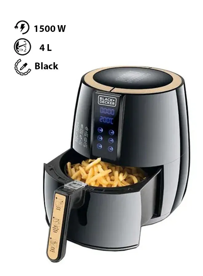 BLACK+DECKER XL Digital Air Fryer with 1.2KG, Anti Stick, with Rapid Air Convection Technology  (Suitable for 3-5 People) 4 L 1500 W AF400-B5 Black