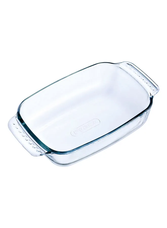 PYREX Rectangular Roaster With Easy Grip Clear 22cm