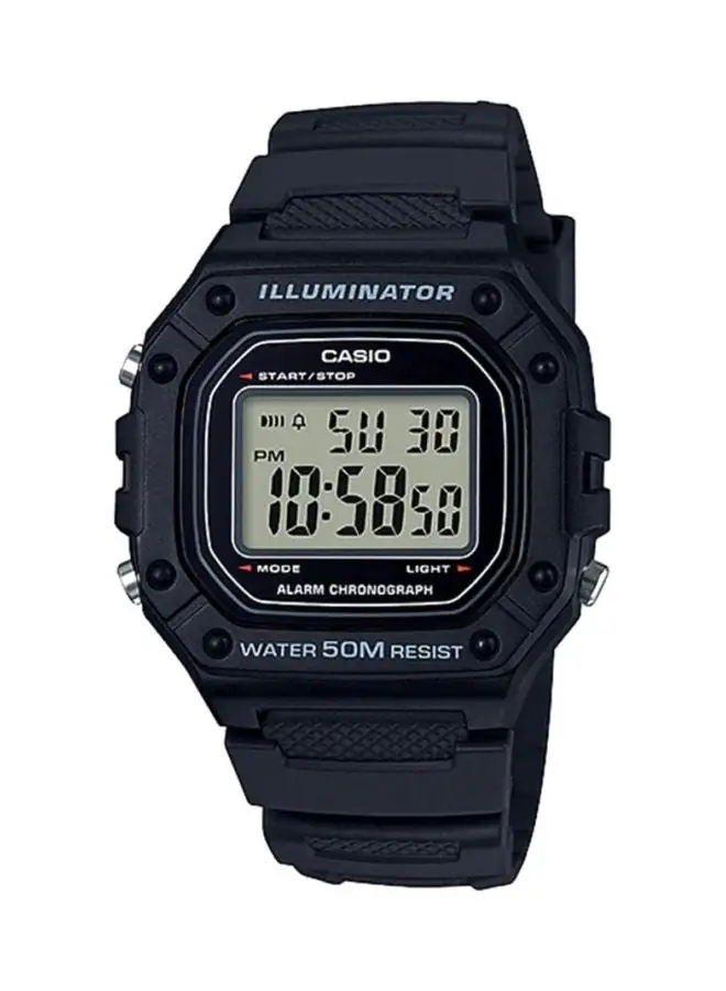 CASIO Men's Resin Digital Wrist Watch W-218H-1AVDF - 43 mm - Black