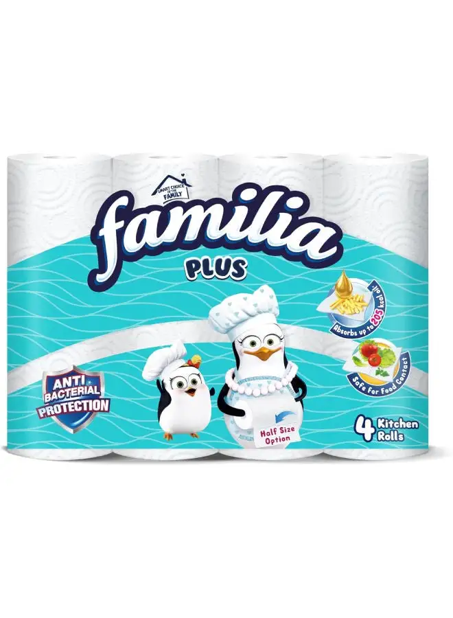 Familia Kitchen Roll Pack Of 4 White