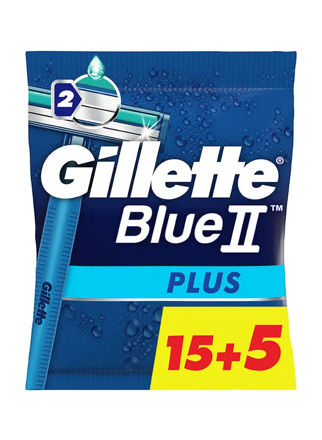 Gillette Gillette Blue II Plus Disposable Razors  15 + 5 Free Razors