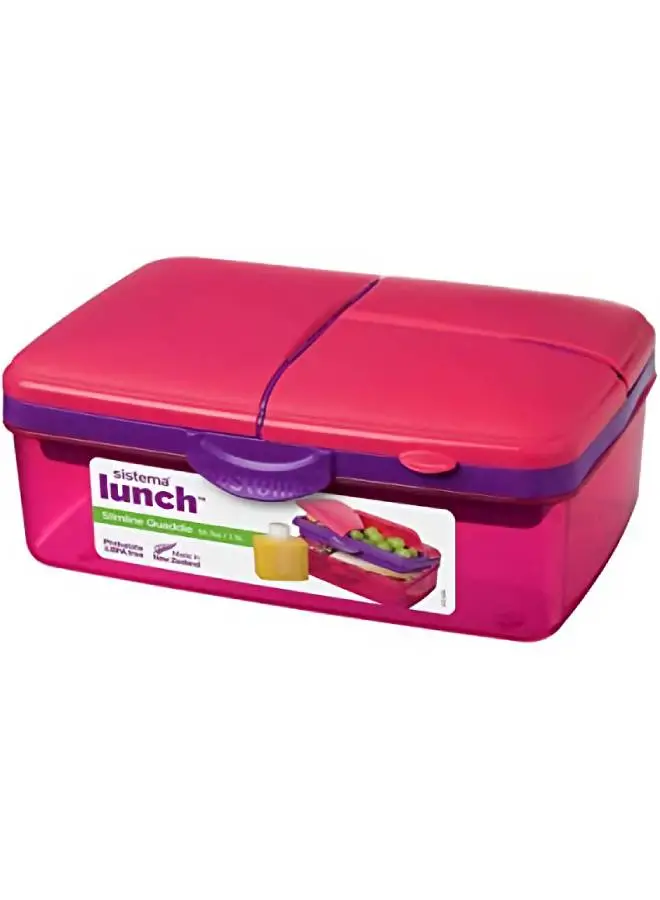 sistema Slimline Quaddie Lunch Box Multicolour 1.5Liters