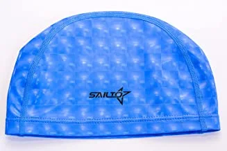 Swim Cap Lycra PU Coating Swim Cap Blue