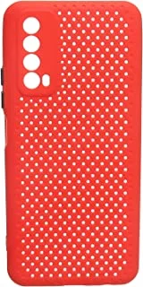 Silicon Back Cover Slim Case Net Design For Huawei P Smart 2021 - Red