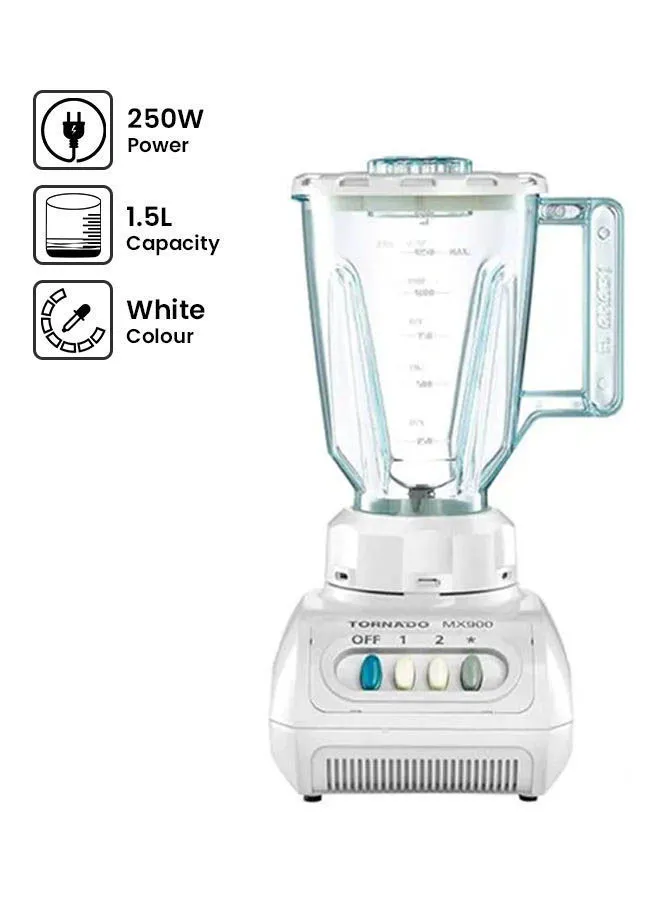 TORNADO Electric Blender 1.5 L 250 W MX900/2 White