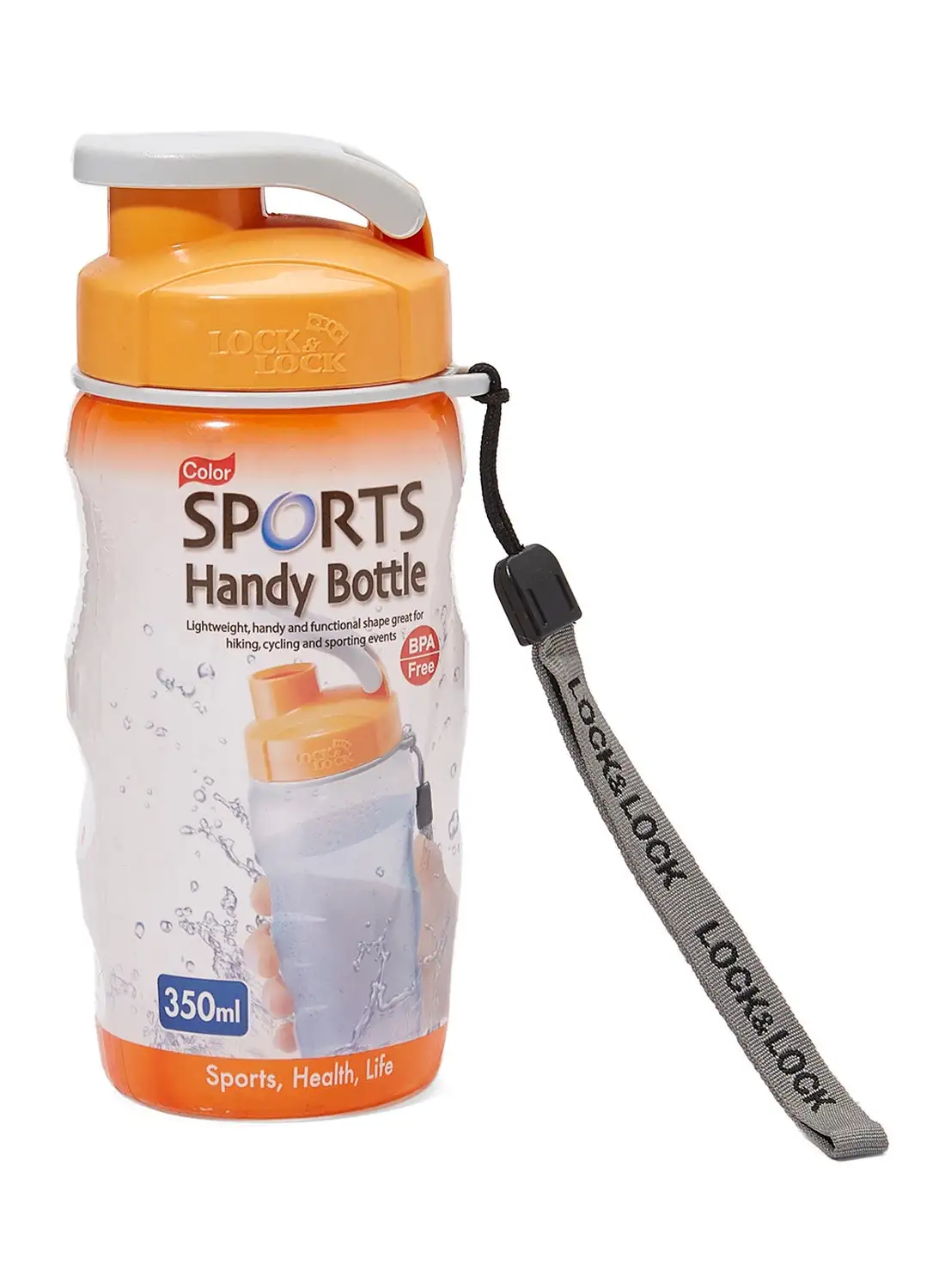 LocknLock Sport Handy Water Bottle Orange/White 350ml