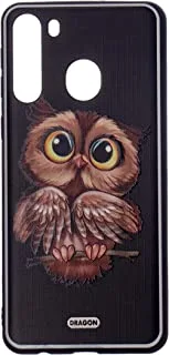 Dragon 3d hard slim creative case owl shape for samsung a21 multicolor