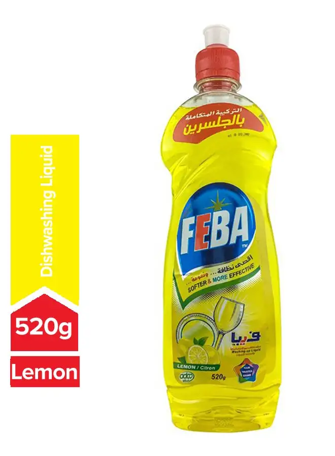 FEBA Liquid Dish Cleaner With Lemon Scent 520grams