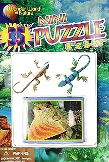 TOY MAJOR Mini Puzzle with Lizard Miniature Animal Figure Multi Color Set of 30