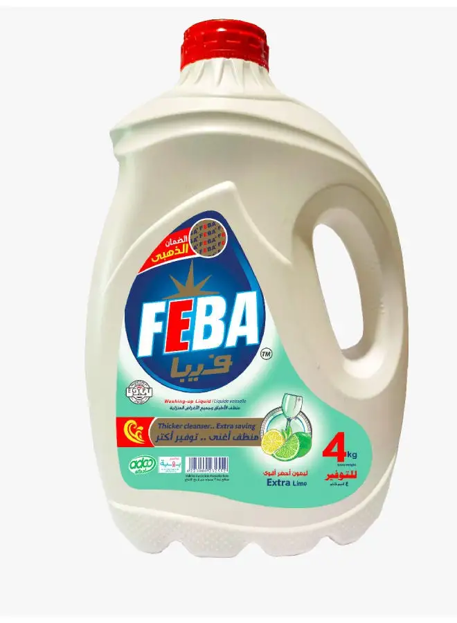 FEBA Liquid Dish Cleaner With Green Lemon Scent 4kg