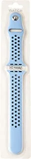 Generic Rubber Net Watch Band For 42/44 MM Smart Watches For Apple Watch-Baby Blue Gray