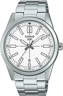 Casio Watch for Men MTP-VD02D-7EUDF Analog Stainless Steel Band White