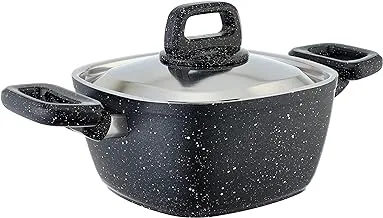 El Maleka premiro Deep Square Granite Pot Black 18cm