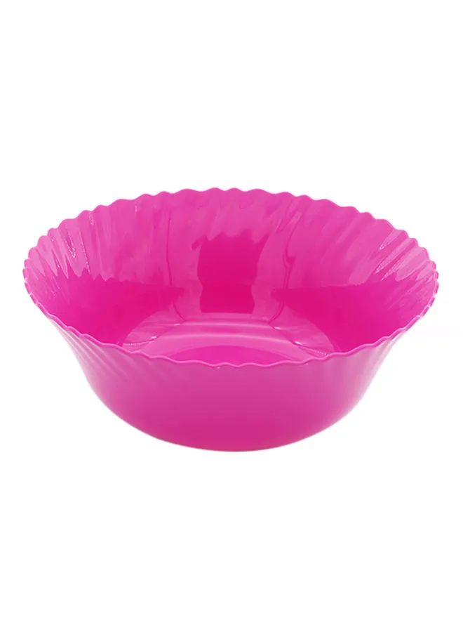 Mintra Reusable Colorful Plastic Deep Round Bowl Pink 24.8centimeter