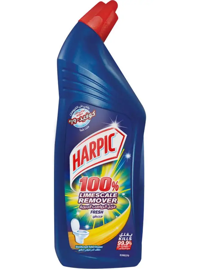 Harpic Lemon Toilet Cleaner, 100% Limescale Remover, blue 700ml