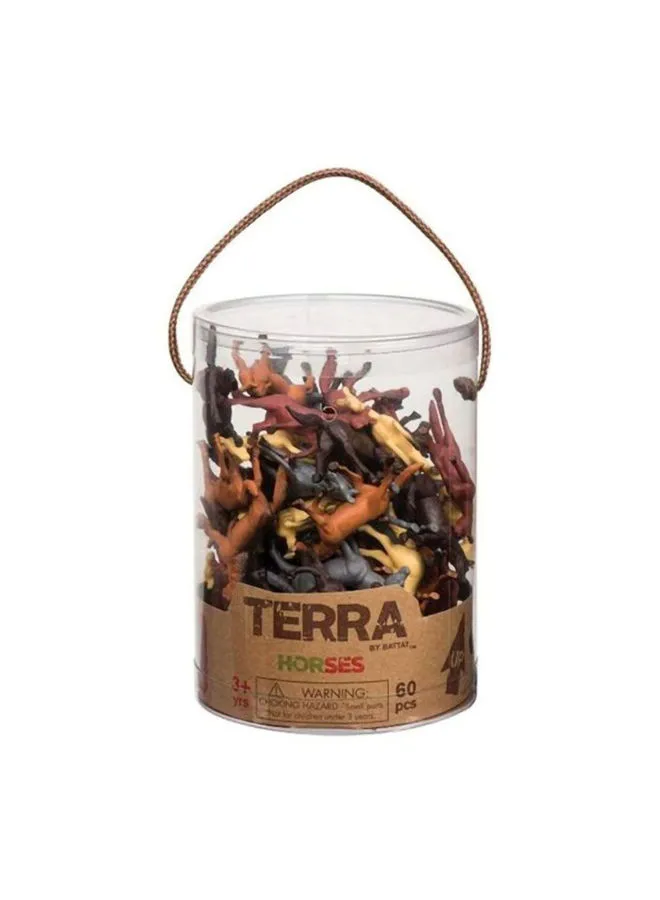 Terra by Battat 60 Piece Horses in 1 tube 20.3x11.4x10.8centimeter