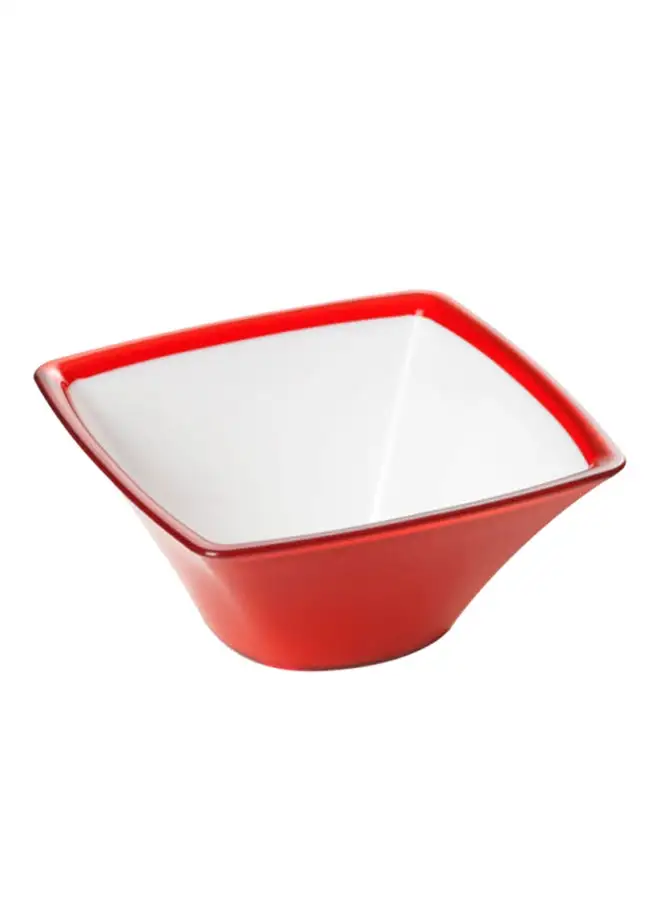 OMADA Square Scoop Bowl Red/White 13.5cm